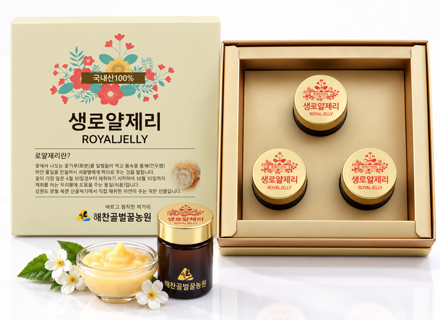 [국내산] 생로얄제리50g x 3병(선물용 박스포장)